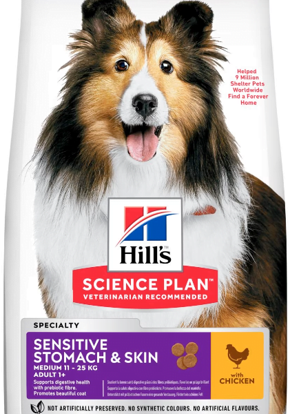 Hills SP Hundefor Adult Sen. Stomach and Skin Medium Chicken 12kg
