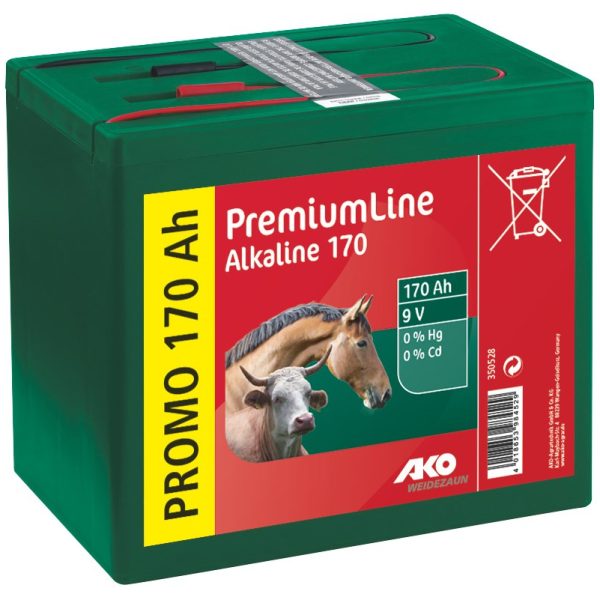 AKO tørt batteri Alkaline 9 V. 170 Ah